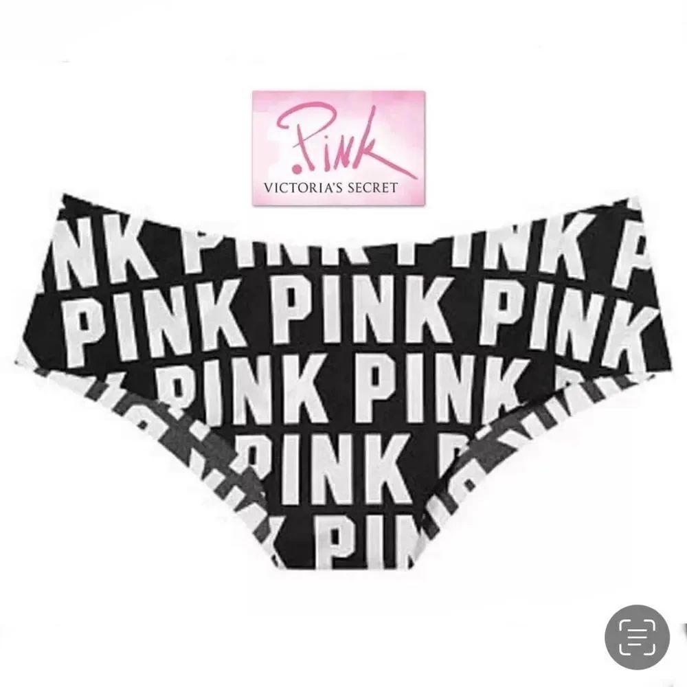 NWT Sz S Victoria's Secret Laser Cut No Show Cheekster Signature Black White